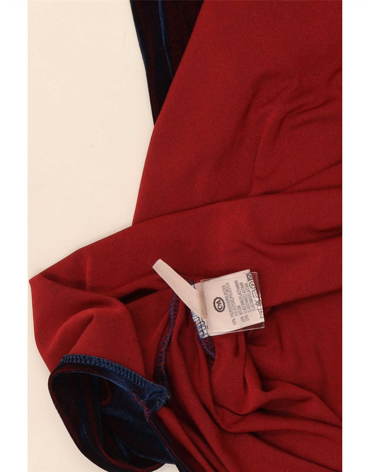 CLOCK HOUSE Vestido largo sin mangas para mujer UK 40 Poliéster rojo mediano