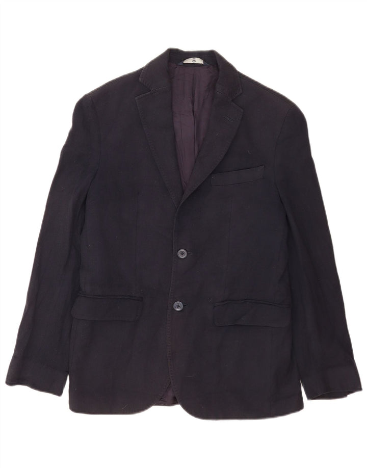 Massimo Dutti Chaqueta Blazer de 2 Botones para Hombre EU 46 Small Azul Marino Algodón