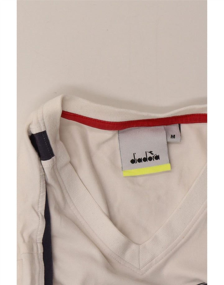 DIADORA Hombre Camiseta Gráfica Top Medium Blanco Colorblock