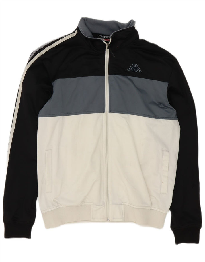 Kappa Hombre Chándal Top Chaqueta XL Blanco Colorblock Poliéster