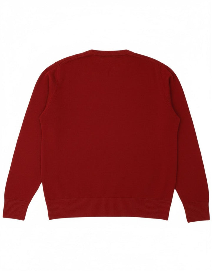 Zara Hombre Jersey Cuello Redondo Lana Medio Burdeos