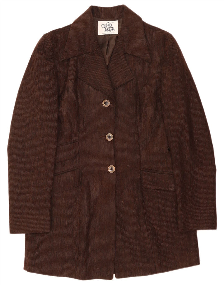 Coconuda Chaqueta Blazer Larga de Pana con 3 Botones para Mujer UK 40 Small Brown