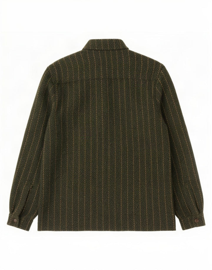 Camisa Sobrecamisa Scout Para Hombre Poliéster A Rayas Verde Medio