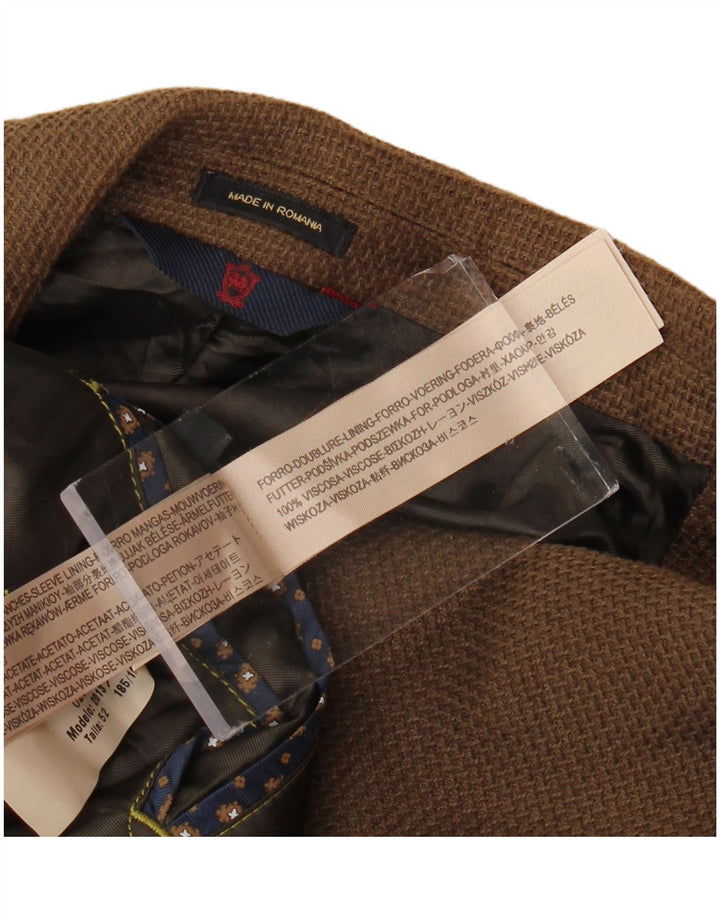 MASSIMO DUTTI Chaqueta tipo blazer de 2 botones para hombre UK 38 Viscosa marrón medio