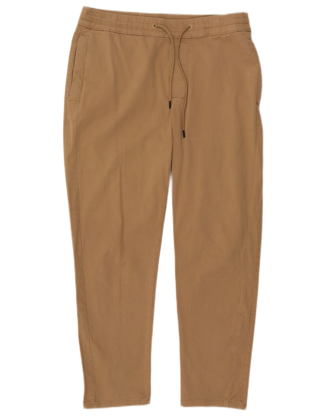 ZARA Hombre Pantalón Recto Cropped Medium W31 L26 Algodón Beige