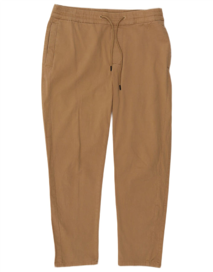ZARA Hombre Pantalón Recto Cropped Medium W31 L26 Algodón Beige