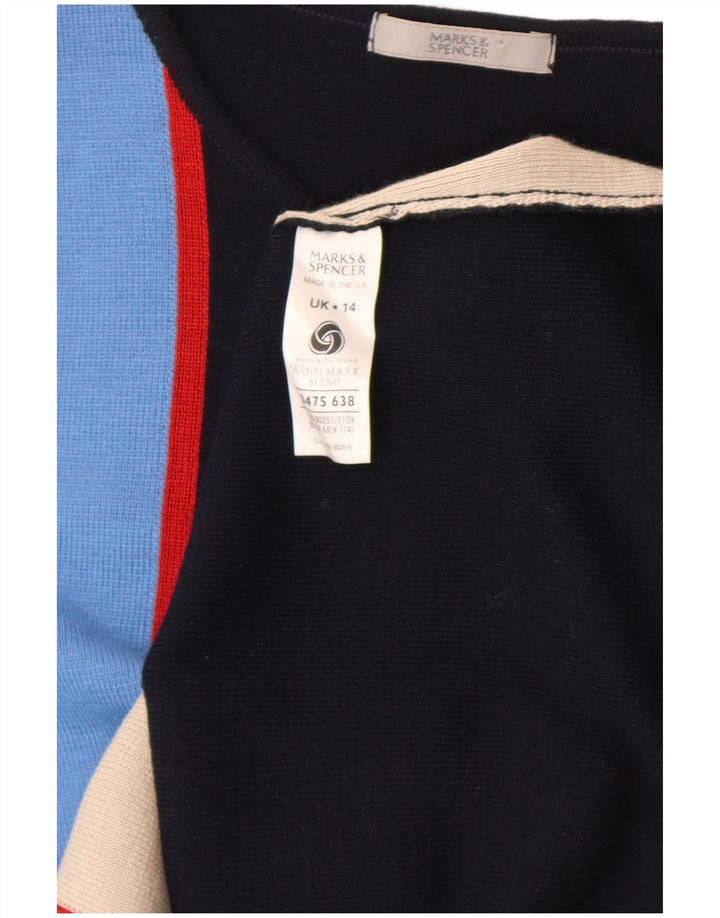 Marks & Spencer Jersey con cuello barco para mujer, talla 44, talla M, color negro