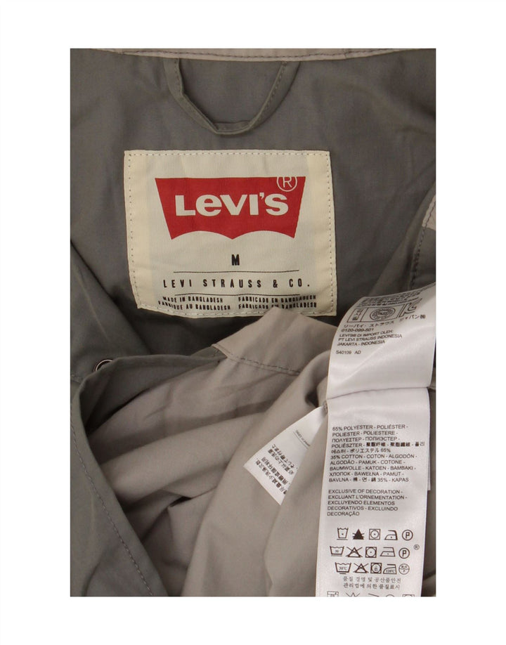 Levi's Chaqueta impermeable con capucha para hombre UK 38 Poliéster color block verde medio