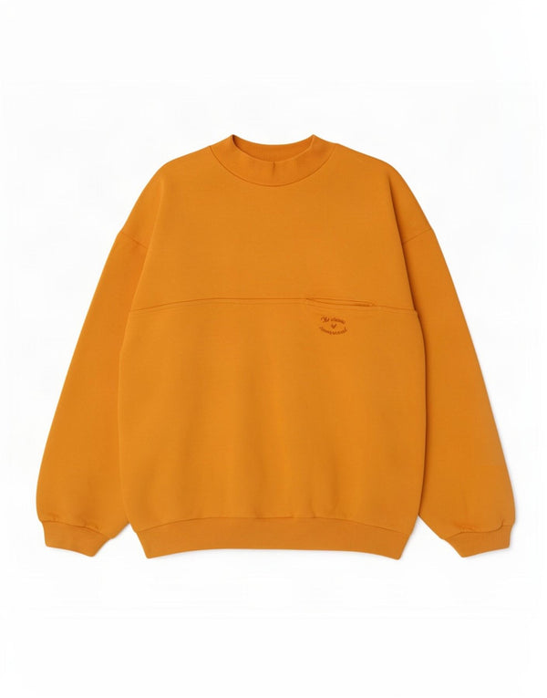 Vintage hombres sudadera jumper grande algodón amarillo