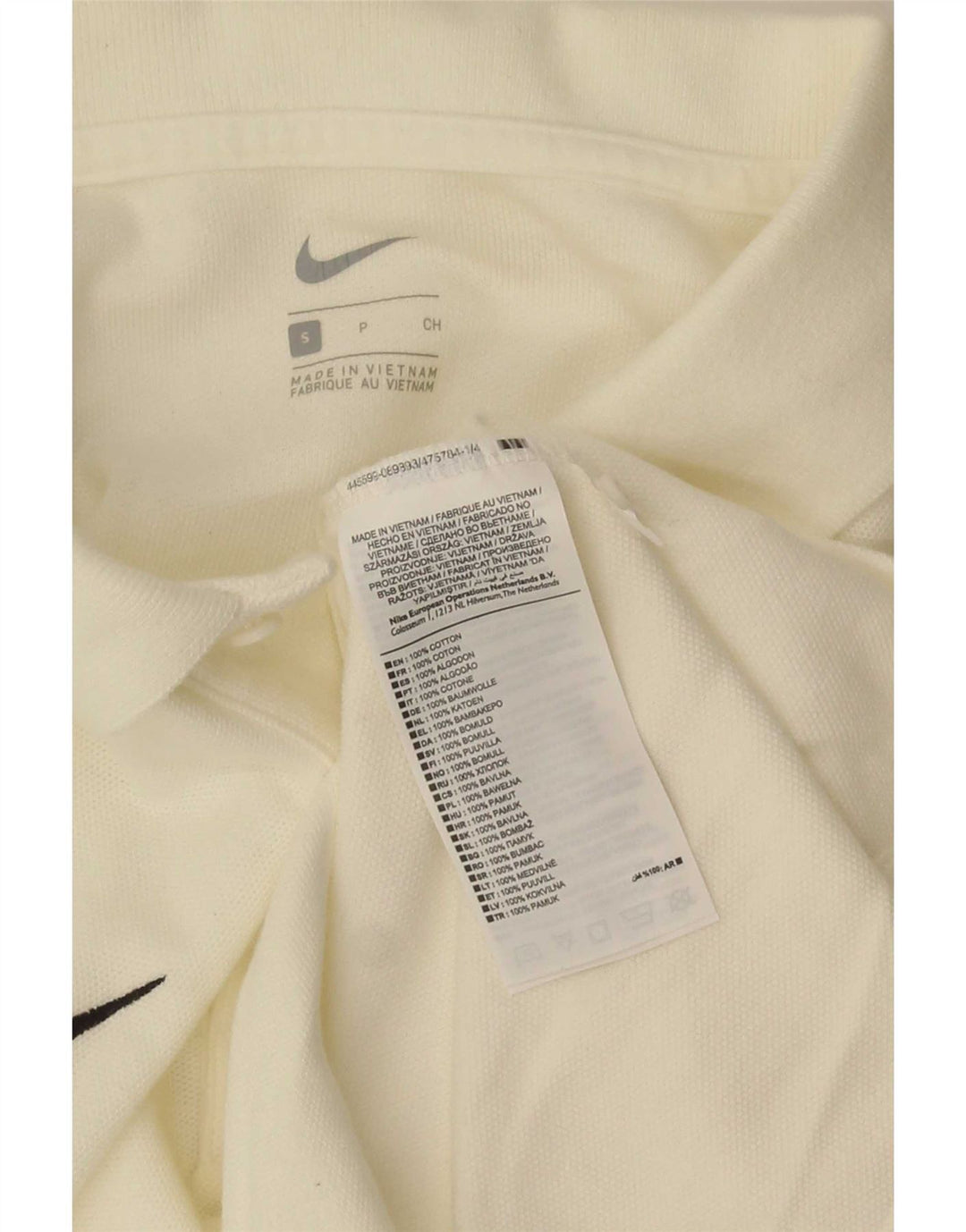 Polo Nike Hombre Pequeño De Algodón Blanco Roto