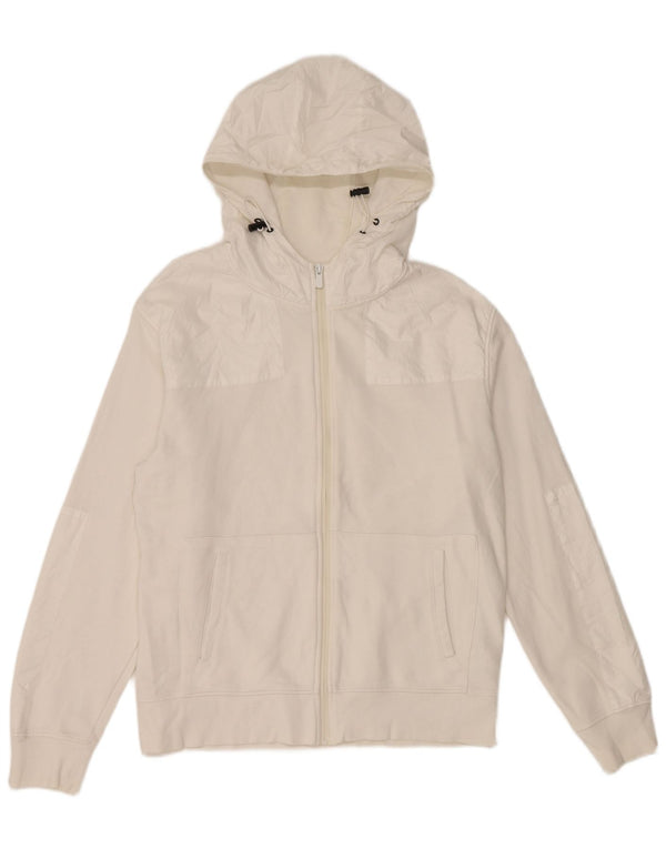 Zara Hombre Sudadera Con Capucha Y Cremallera Grande Algodón Blanco