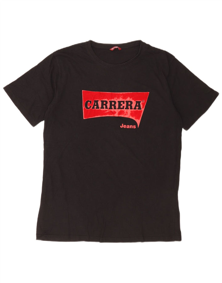 Carrera - Camiseta gráfica para hombre, talla grande, algodón negro