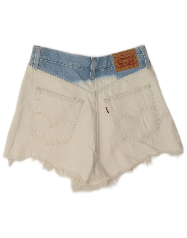 Levi's Shorts vaqueros de cintura alta para mujer W27 Small White Colourblock Cotton