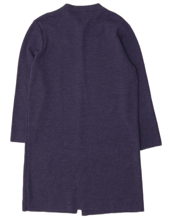 Marks & Spencer Suéter tipo cárdigan largo para mujer UK 46 Large Lana azul marino