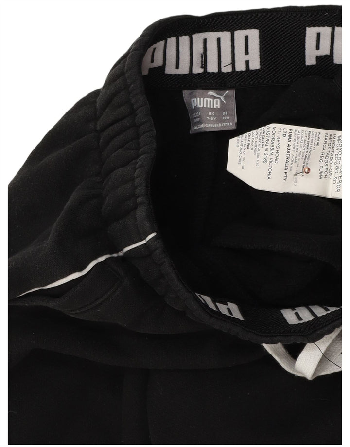 Puma Pantalones de chándal con gráfico para niños, 7-8 años, algodón negro