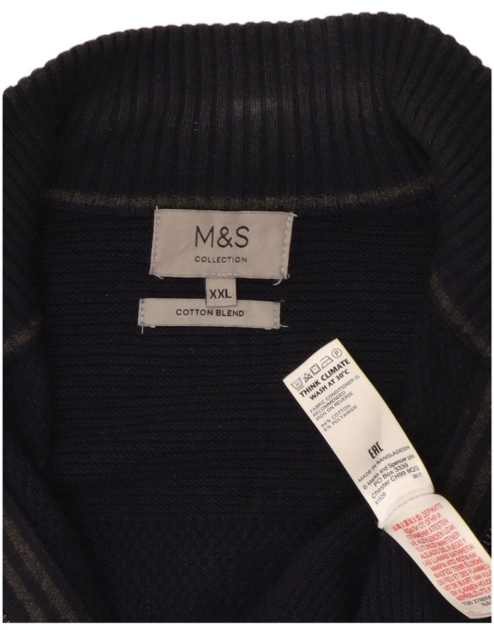 Marks & Spencer - Cárdigan para hombre, talla 2XL, algodón azul marino