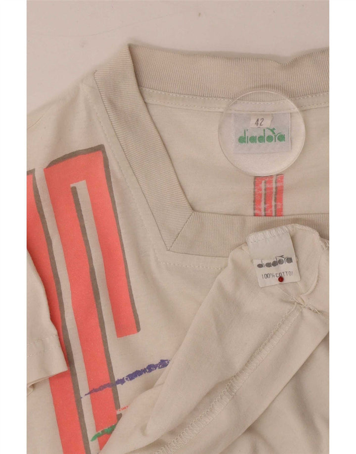 Diadora Camiseta Gráfica Mujer Top IT 42 Medium Blanco Algodón