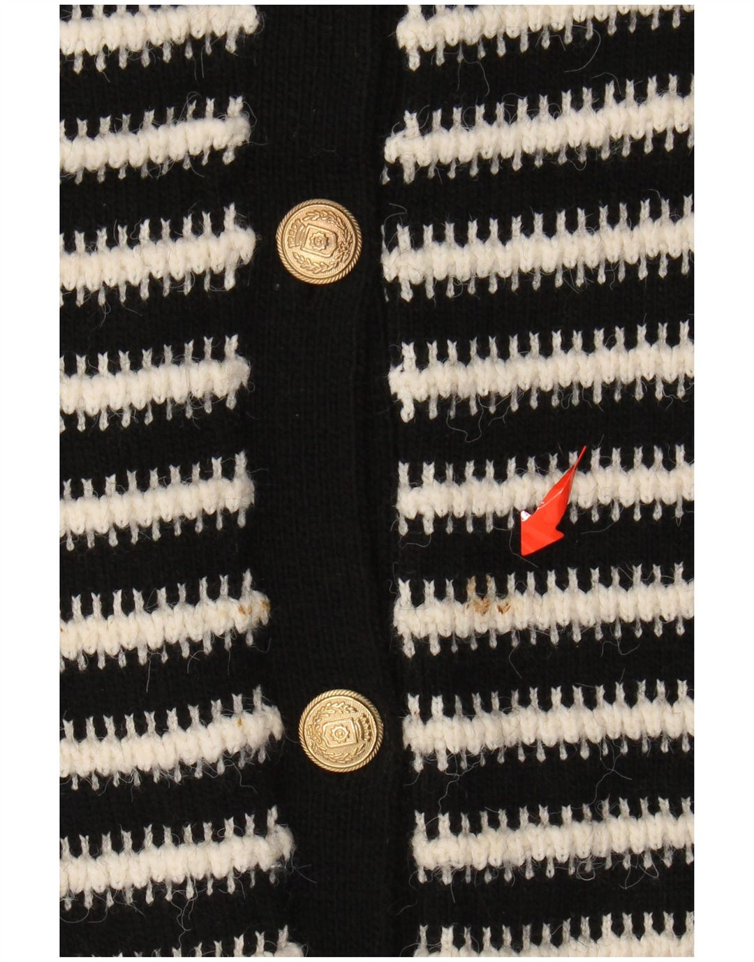 MARKS & SPENCER Suéter tipo cárdigan para mujer Reino Unido 10 Pequeño Acrílico a rayas negras