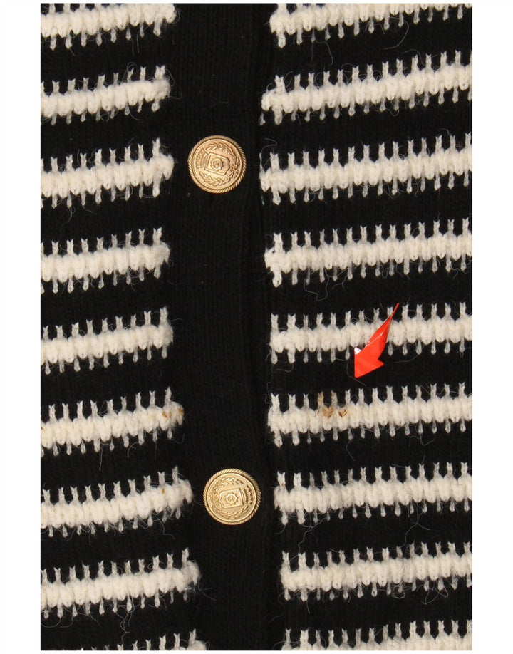 MARKS & SPENCER Suéter tipo cárdigan para mujer Reino Unido 10 Pequeño Acrílico a rayas negras