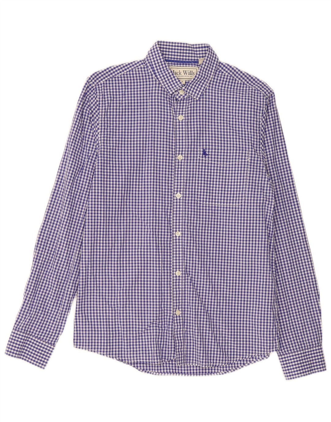 Jack Wills Camisa de corte clásico para hombre de algodón a cuadros azul pequeño