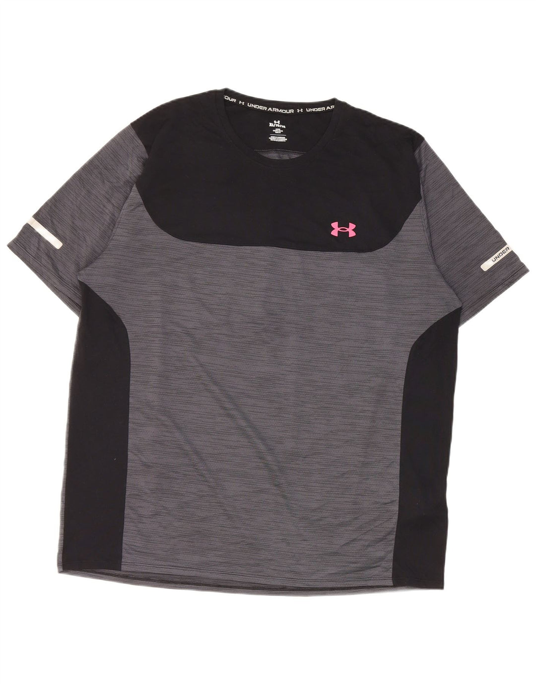 Under Armour Camiseta para hombre Top XL Gris Colorblock Poliéster