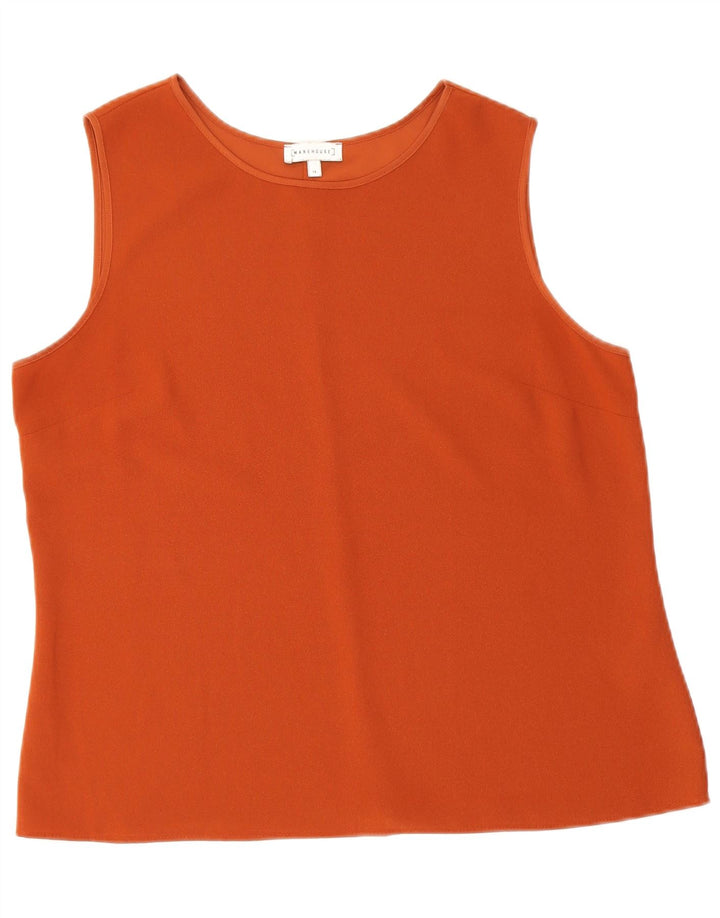 Warehouse Top sin mangas para mujer UK 44 Grande Naranja Poliéster
