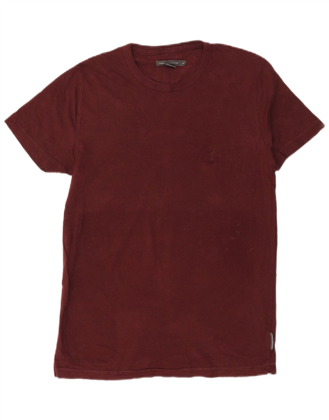 French Connection Camiseta para hombre Top Medium Borgoña Algodón