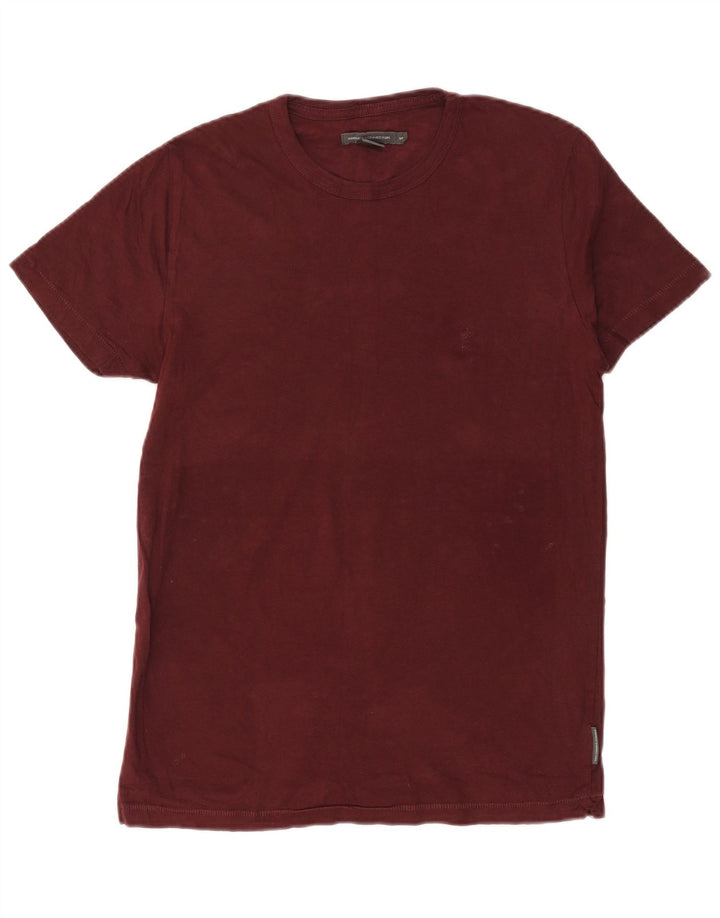 French Connection Camiseta para hombre Top Medium Borgoña Algodón