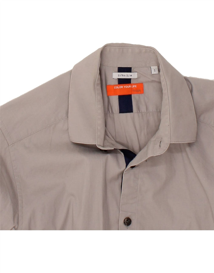 JULES Mens Extra Slim Fit Shirt Small Grey Cotton Vintage Jules and Second-Hand Jules from Messina Hembry 