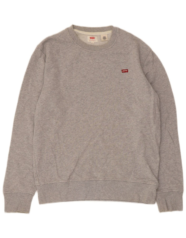 Levi's Hombre Sudadera tipo jersey de algodón moteado gris pequeño