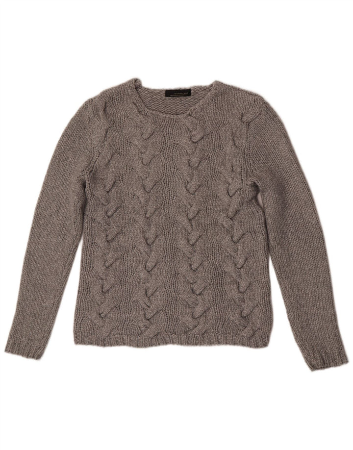 Zara Hombre Jersey Con Cuello Redondo Jersey Grande Nylon Gris
