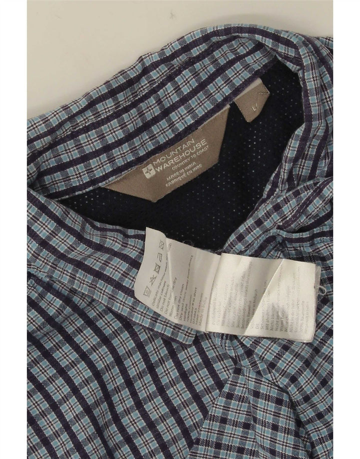 Camisa de manga corta para hombre de Mountain Warehouse Algodón a cuadros azul marino grande