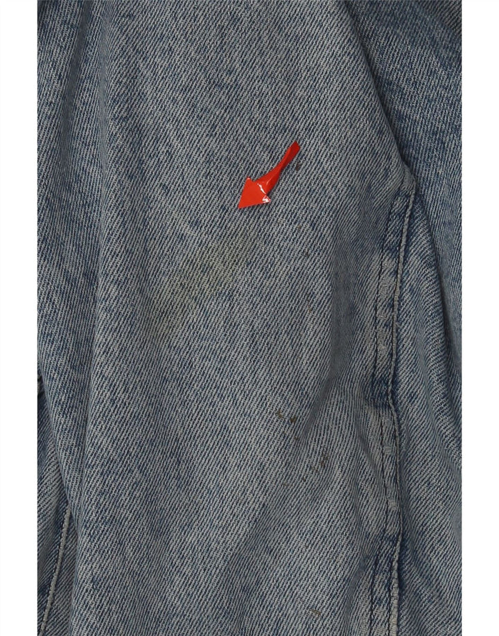 Sisley Chaqueta vaquera Sherpa para hombre, Reino Unido 40, algodón azul grande