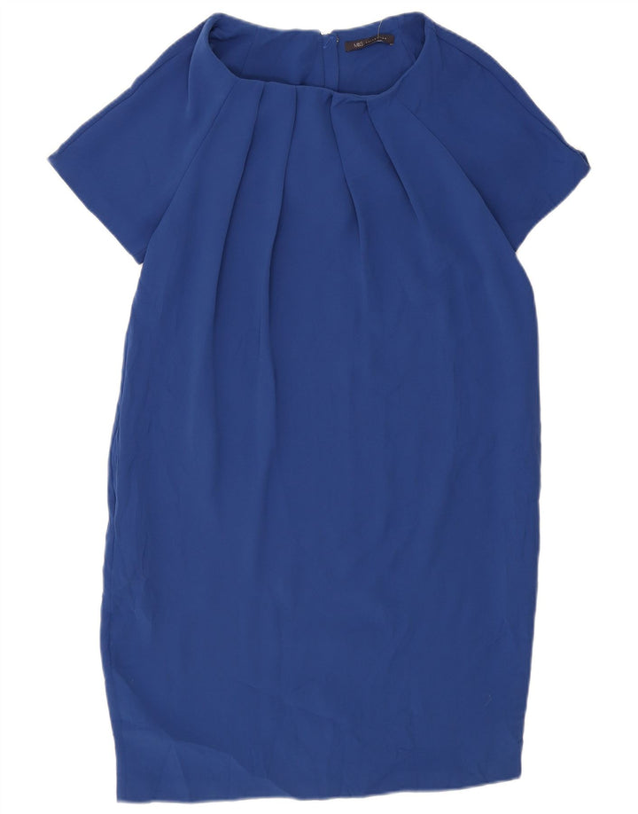 Marks & Spencer Vestido recto para mujer UK 10 Pequeño Poliéster azul
