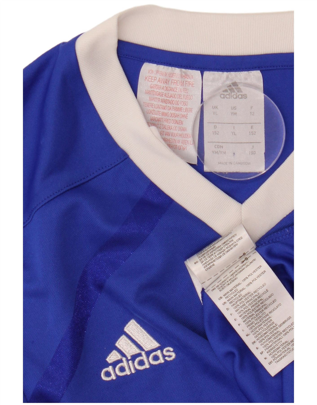 ADIDAS Camiseta Climalite para niño 11-12 años Grande Azul Poliéster