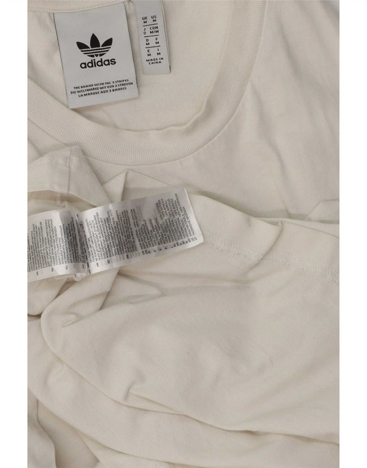 Adidas - Camiseta gráfica para hombre, talla mediana, algodón blanco