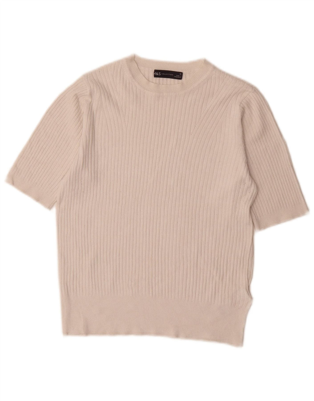 Marks & Spencer Jersey con Cuello Barco para Mujer UK 10 Small White