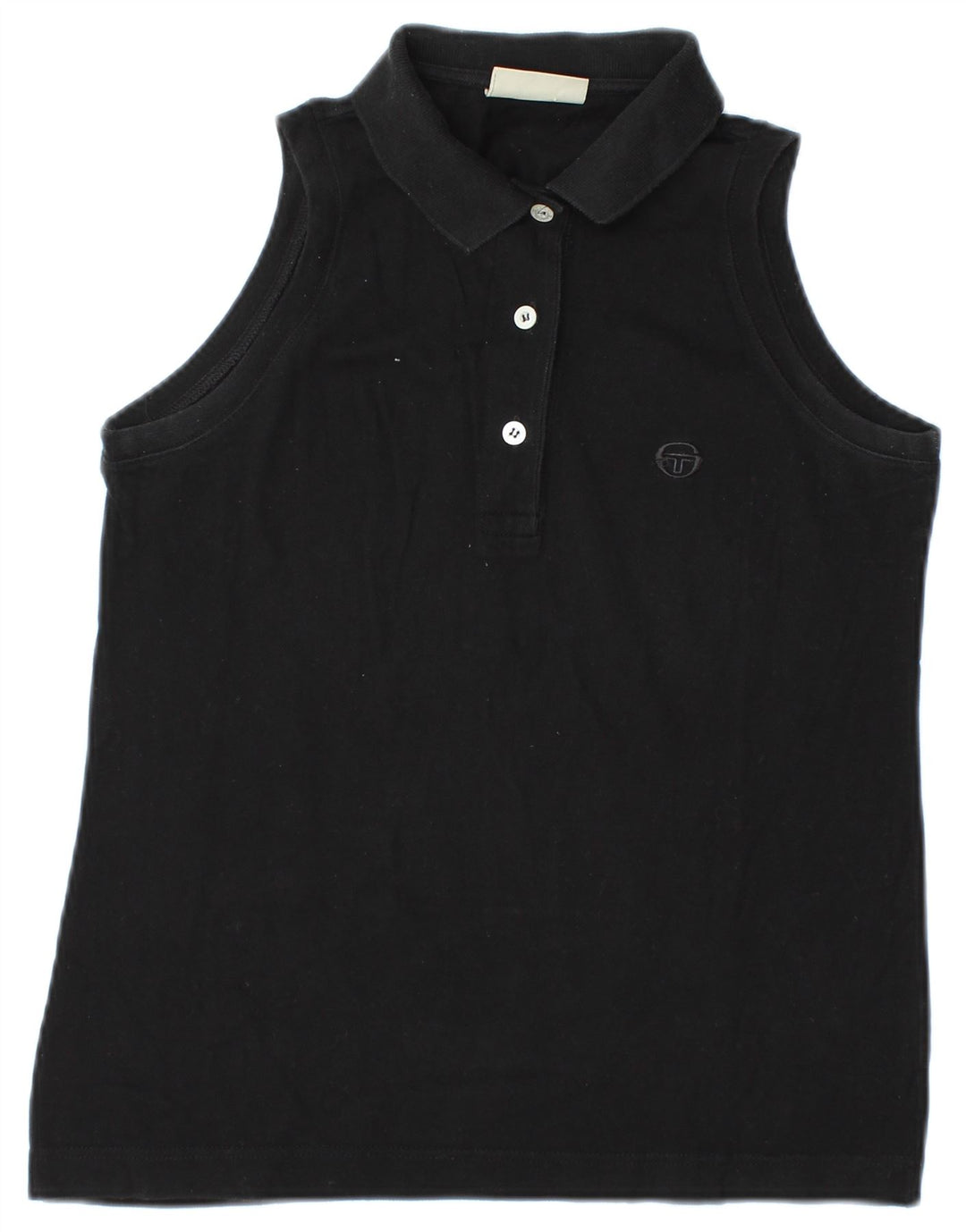 Sergio Tacchini Polo sin mangas para mujer UK 12 Medium Negro