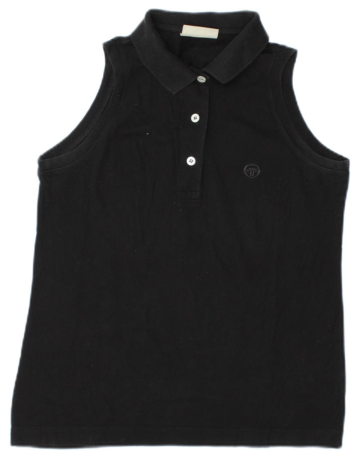 Sergio Tacchini Polo sin mangas para mujer UK 12 Medium Negro