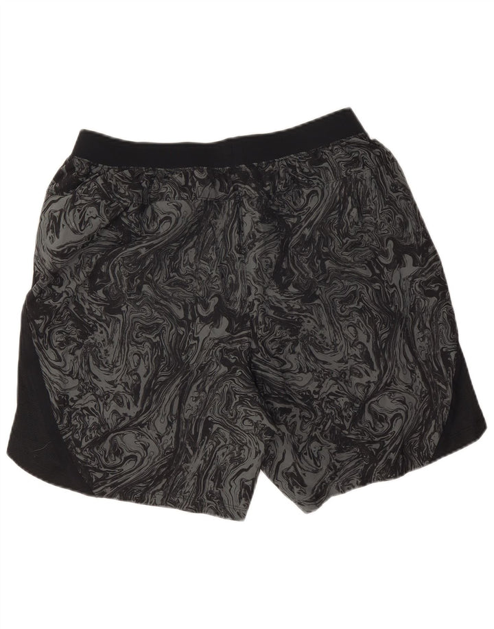 Under Armour Pantalones cortos deportivos con estampado abstracto para hombre, talla grande, negro