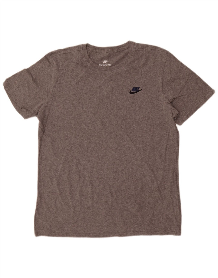 Nike Camiseta con gráfico de corte atlético para hombre Top grande de algodón gris