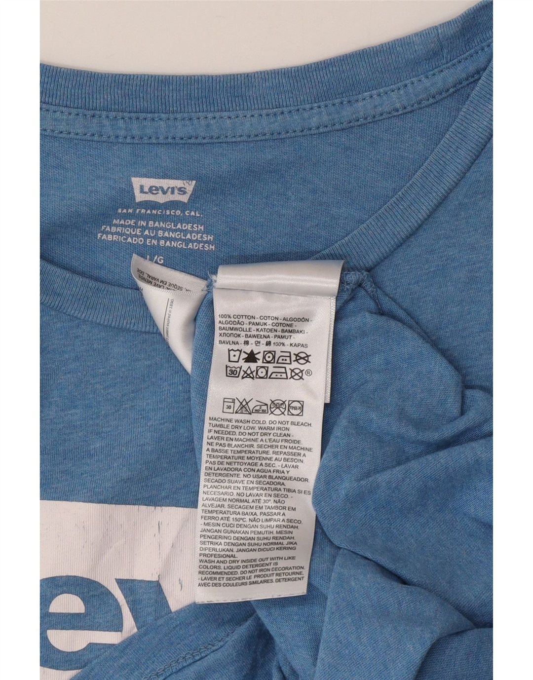 Levi's Camiseta gráfica para hombre Top grande de algodón azul