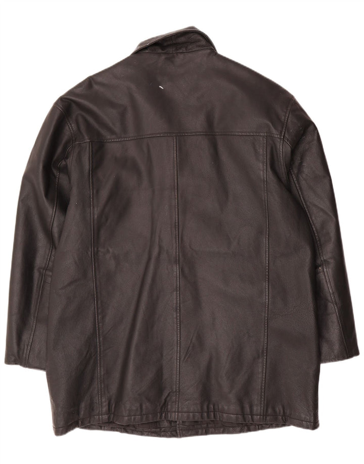Angelo Litrico Chaqueta de cuero para hombre UK 42 XL Cuero negro