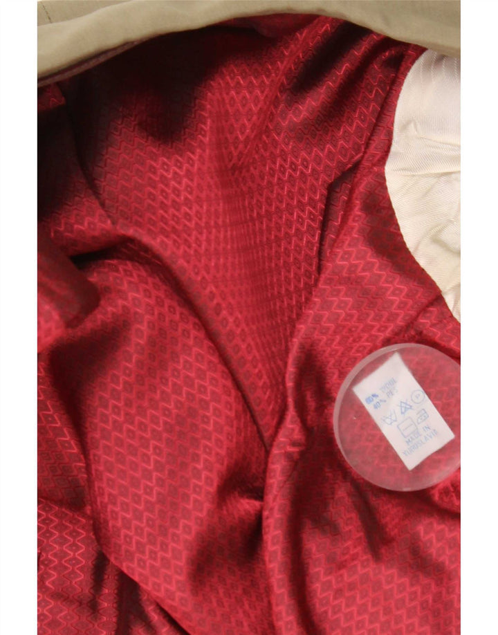 Vintage mujer doble pecho Blazer chaqueta Reino Unido 40 lana caqui grande