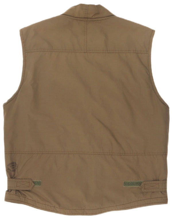 Camel Active Chaleco utilitario para hombre UK 40 Large Caqui Poliéster