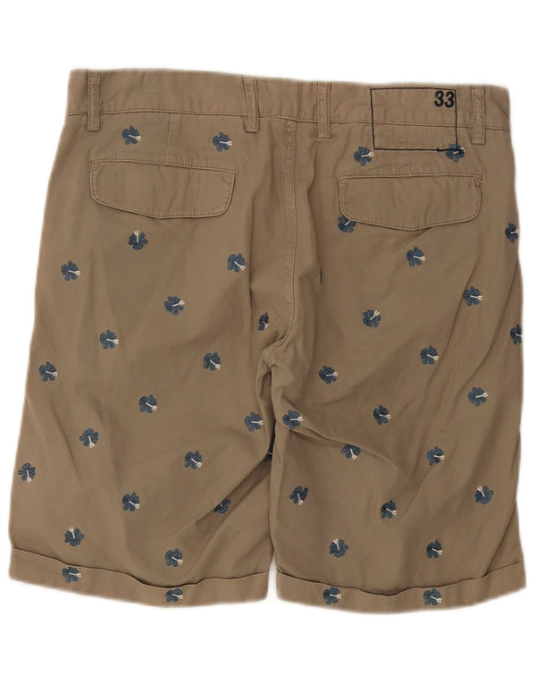 Sun68 Pantalones cortos chinos regulares para hombre W33 Algodón floral beige medio