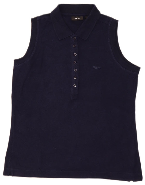 Fila Polo sin mangas para mujer UK 44 Large Azul marino Algodón