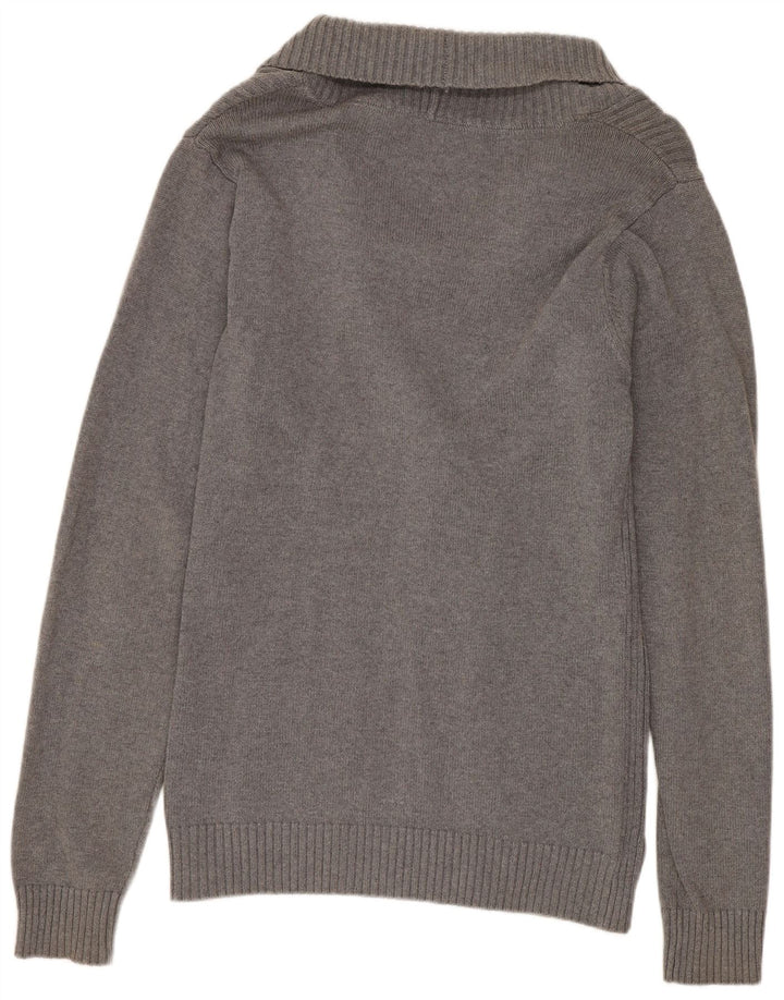 JACK & JONES Suéter tipo cárdigan para hombre pequeño gris