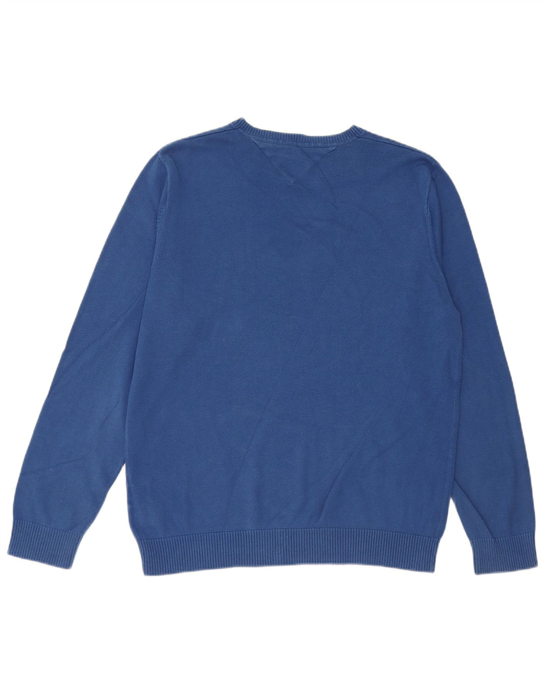Tommy Hilfiger Jersey Regular Fit con Cuello Redondo para Hombre de Algodón Azul Medio