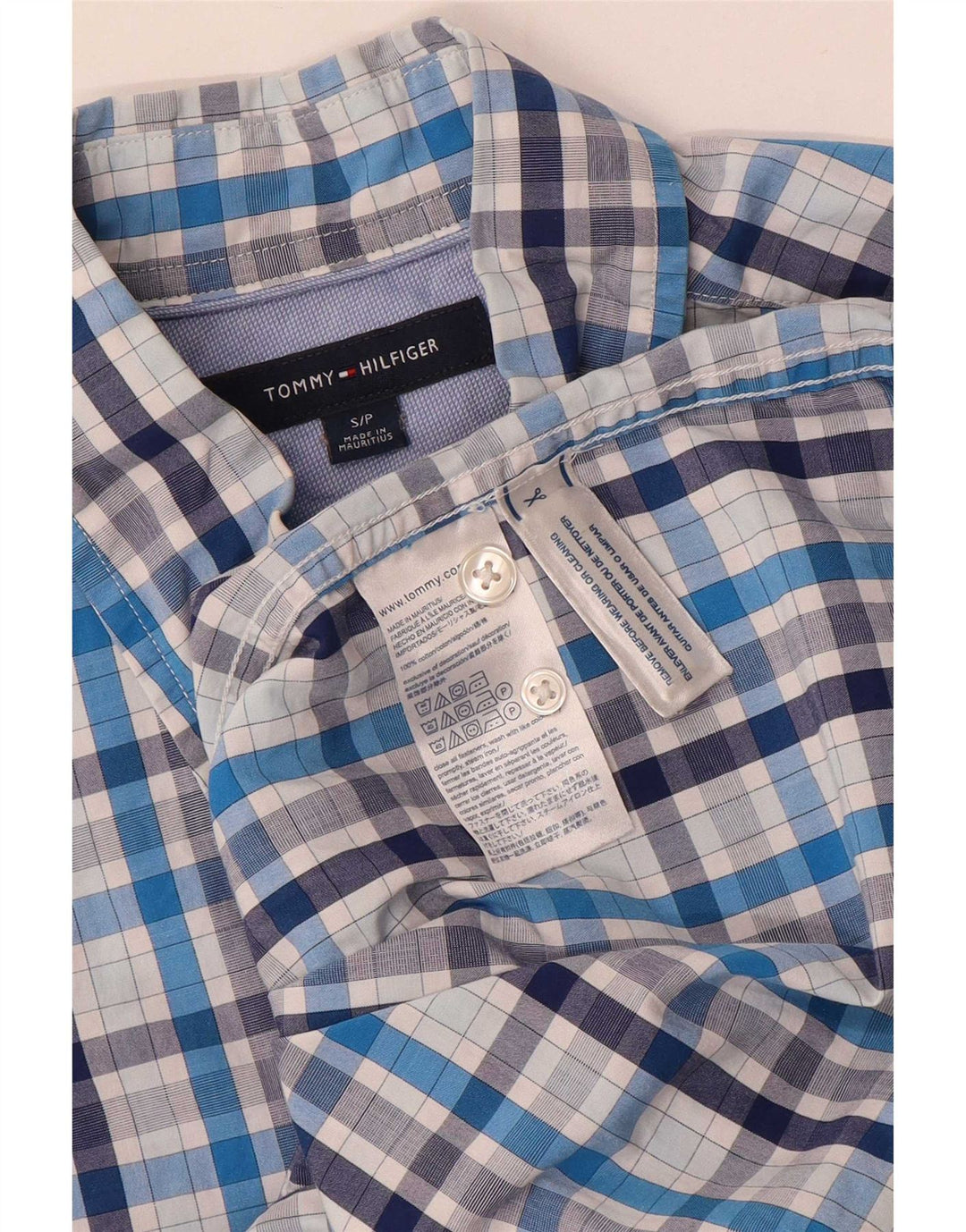 Camisa Tommy Hilfiger Hombre Small Blue Check Cotton